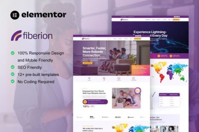 Fiberion - Broadband & Internet Service Provider Elementor Pro Template Kit