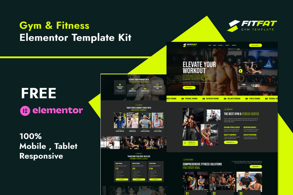 Fitfat - Gym & Fitness Elementor Template Kit Fitfat - Gym & Fitness Elementor Template Kit