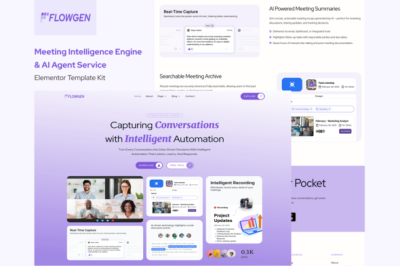 Flowgen - Meeting Intelligence Engine & AI Agent Service Elementor Template Kit