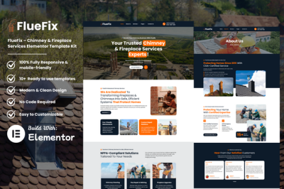 FlueFix - Chimney & Fireplace Services Elementor Template Kit