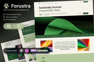 Forustra - Eco-Friendly Elementor Template Kit for Paper & Forest Product Companies