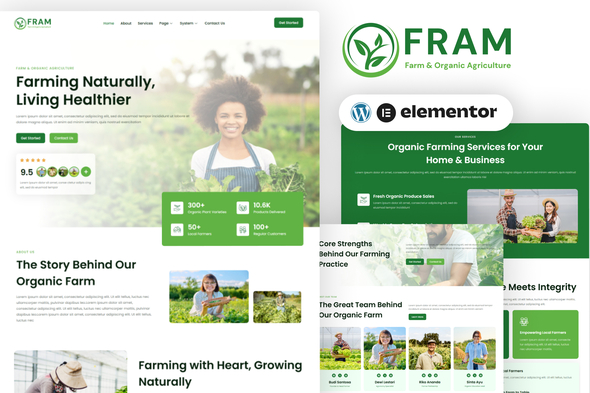 Fram - Farm & Organic Agriculture Elementor Template Kit Fram - Farm & Organic Agriculture Elementor Template Kit