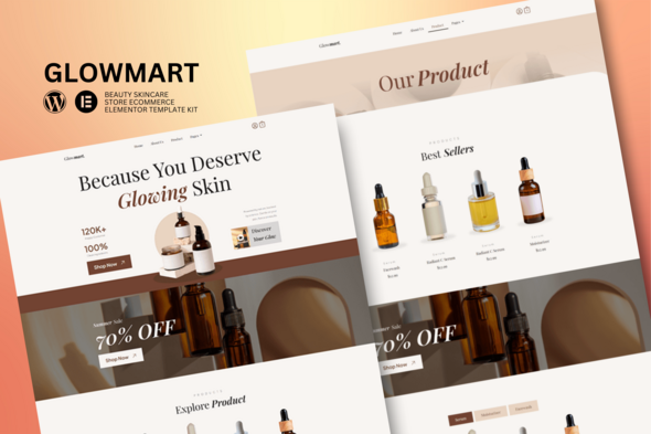 Glowmart - Beauty Cosmestics & Skincare Ecommerce Elementor Template Kit Glowmart - Beauty Cosmestics & Skincare Ecommerce Elementor Template Kit