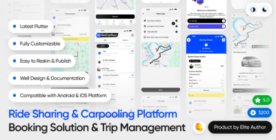 GoCarPool - Ride Sharing & Carpooling Platform | Complete Booking Solution & Trip Management System