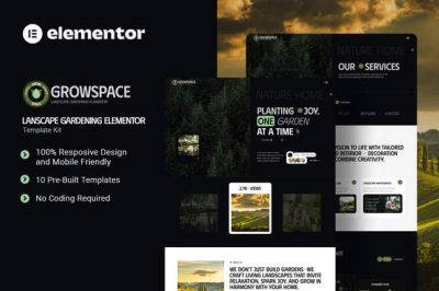 Growscape - Landscape Gardening Elementor Template Kit