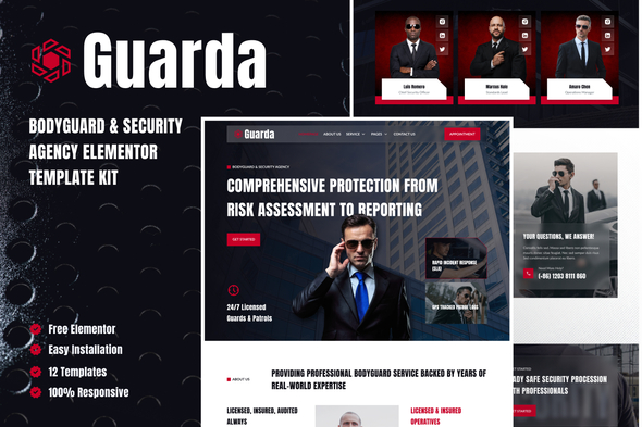 Guarda - Bodyguards & Security Agency Elementor Template Kit Guarda - Bodyguards & Security Agency Elementor Template Kit