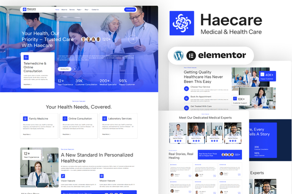 Haecare - Medical & Health Care Elementor Template Kit Haecare - Medical & Health Care Elementor Template Kit