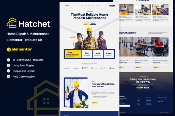 Hatchet - Home Repair & Maintenance Elementor Template Kit Hatchet - Home Repair & Maintenance Elementor Template Kit