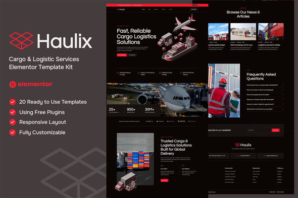 Haulix - Cargo & Logistic Services Elementor Template kit Haulix - Cargo & Logistic Services Elementor Template kit