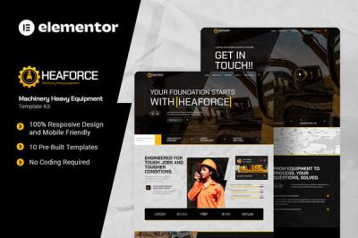 Heaforce - Machinery Heavy Equipment Elementor Template Kit