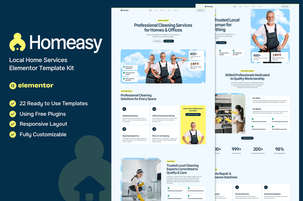 Homeasy - Local Home Services Elementor Template Kit Homeasy - Local Home Services Elementor Template Kit