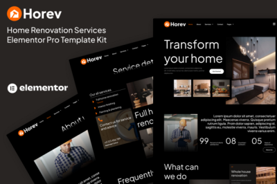 Horev - Home Renovation Services Elementor Pro Template Kit