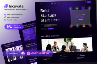 Incuvate Startup Incubator Elementor Template Kit for Funding and Growth Programs
