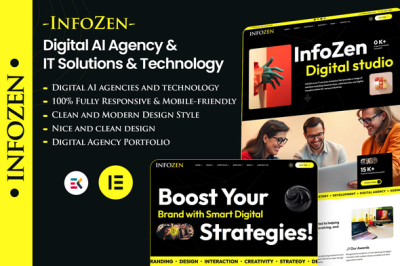 InfoZen - Digital Marketing AI Agency & IT Solutions Technology Template