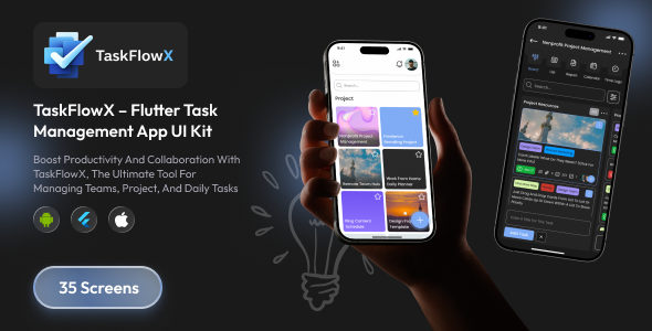 TaskFlowX – To-Do & Task Management Flutter UI Kit TaskFlowX – To-Do & Task Management Flutter UI Kit
