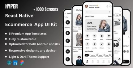 Hyper - Ecommerce React Native CLI App Ui Kit