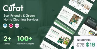 Curat – Eco-Friendly & Green Cleaning Services WordPress Theme