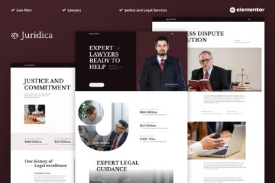 Juridica - Lawyer Attorney and Law Firm Elementor Pro Template Kit