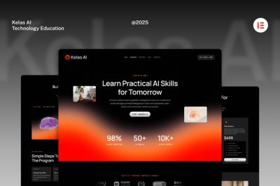KelasAI - AI & Tech Online Course Elementor Template Kit