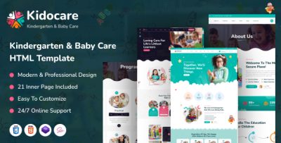 KidoCare - Kindergarten & Baby Care HTML Template