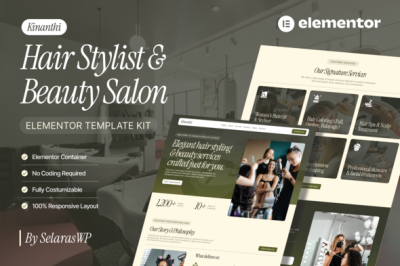 Kinanthi - Hair Stylist & Beauty Salon Elementor Template Kit