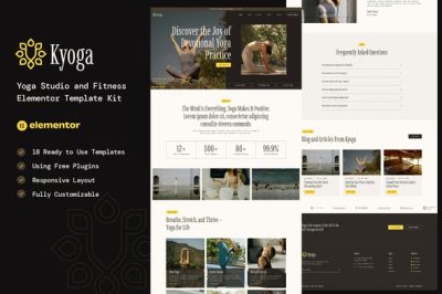 Kyoga - Yoga Studio & Fitness Elementor Template Kit