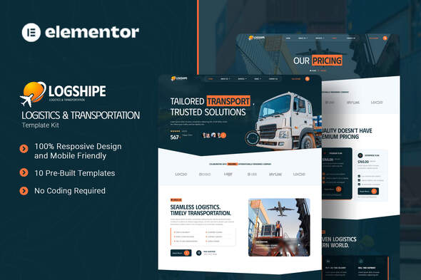 Logshipe - Logistics & Transportation Elementor Template Kit Logshipe - Logistics & Transportation Elementor Template Kit