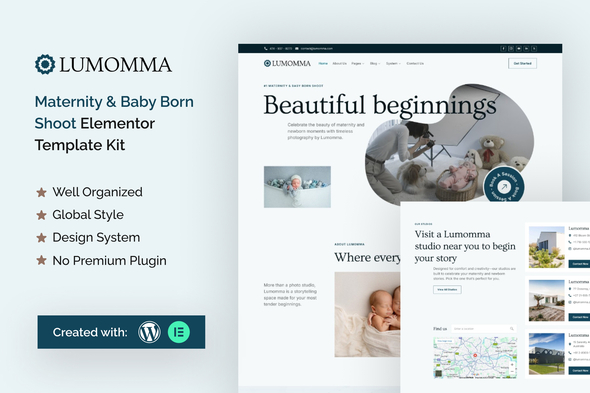 Lumomma Maternity & Baby Born Shoot Elementor Template Kit Lumomma Maternity & Baby Born Shoot Elementor Template Kit