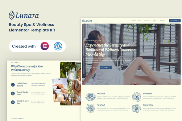 Lunara - Beauty Spa Wellnes Elementor Template Kit Lunara - Beauty Spa Wellnes Elementor Template Kit