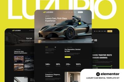 Luzurio - Luxury Car Rental Elementor Template Kit