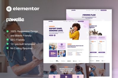 Pawelle - Veterinary & Pet Care Elementor Pro Template Kit