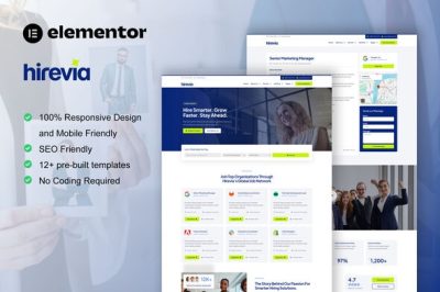 Hirevia - Human Resource & Recruitment Elementor Template Kit