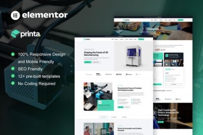 Printa - 3D Printing & Manufacturing Elementor Pro Template Kit