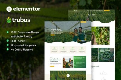 Trubus - Agriculture & Organic Farming Elementor Pro Template Kit