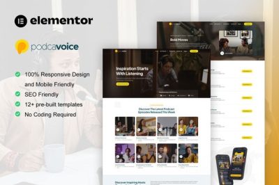 PodcaVoice - Podcaster & Streaming Elementor Template Kit