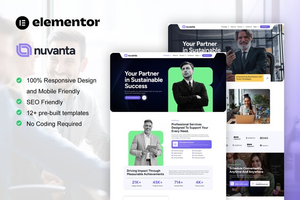 Nuvanta - Business Coach & Consulting Elementor Pro Template Kit Nuvanta - Business Coach & Consulting Elementor Pro Template Kit