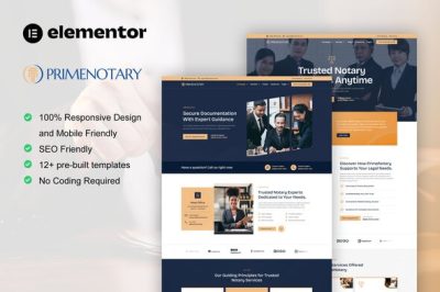 PrimeNotary - Notary Public & Legal Services Elementor Pro Template Kit