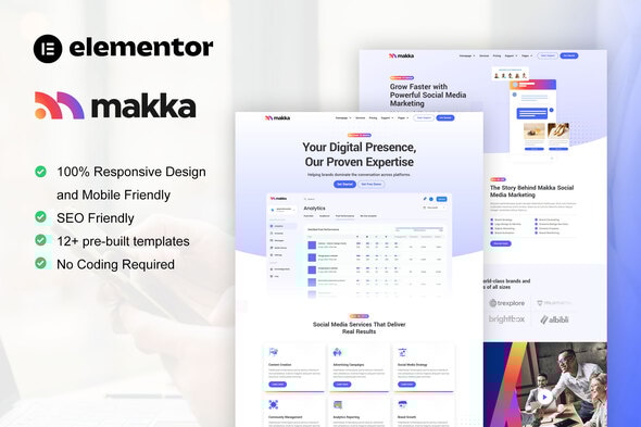 Makka - Social Media Marketing Agency Elementor Template Kit Makka - Social Media Marketing Agency Elementor Template Kit