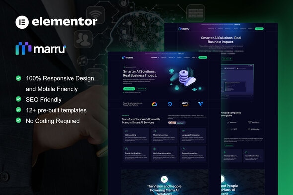 Marru - Saas & AI Services Elementor Pro Template Kit Marru - Saas & AI Services Elementor Pro Template Kit