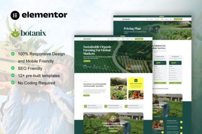 Botanix - Agriculture & Organic Farming Elementor Pro Template Kit