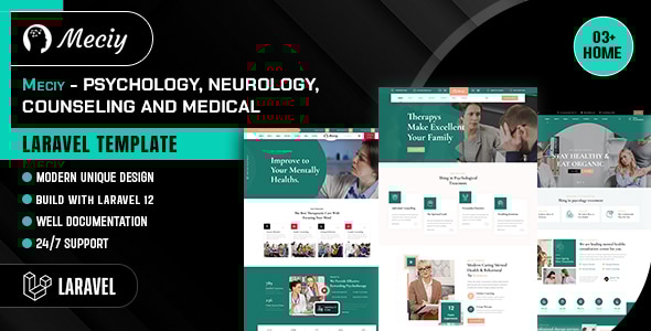 Meciy - Psychology, Neurology, Counseling and Medical Laravel Template Meciy - Psychology, Neurology, Counseling and Medical Laravel Template