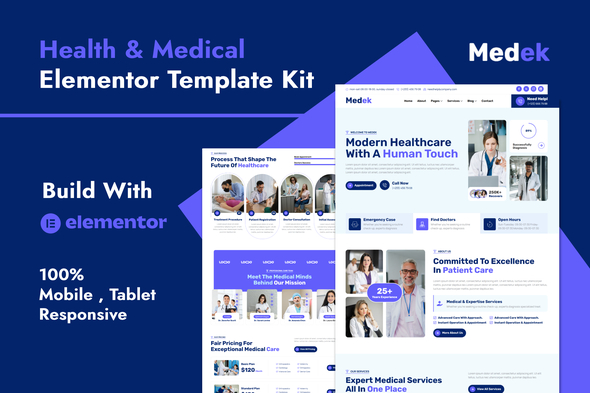 Medek - Health & Medical Elementor Template Kit Medek - Health & Medical Elementor Template Kit
