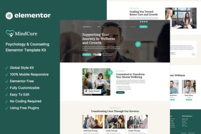 MindCure - Psychology & Counseling Elementor Template Kit
