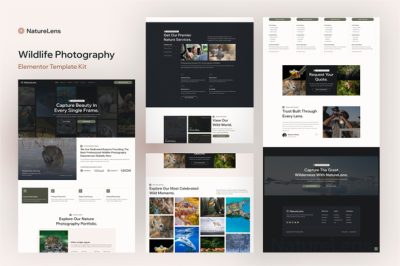 NatureLens - Wildlife Photography Services Elementor Template Kit