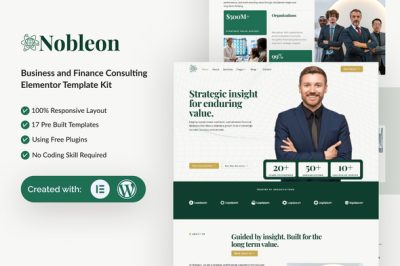 Nobleon - Business and Finance Consulting Elementor Template Kit