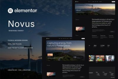 Novus - Green Renewable Energy Elementor Template Kit