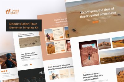OasisQuest - Desert Safari Tour Elementor Template Kit
