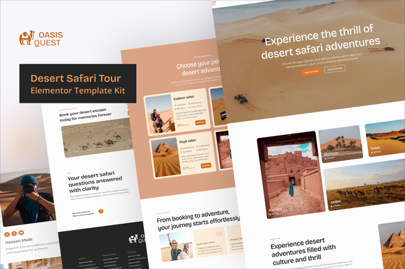 OasisQuest - Desert Safari Tour Elementor Template Kit OasisQuest - Desert Safari Tour Elementor Template Kit