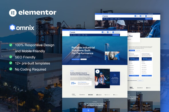 Omnix - Industrial & Manufacturing Elementor Template Kit Omnix - Industrial & Manufacturing Elementor Template Kit