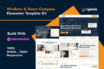 Openix - Windows & Doors Company Elementor Template Kit
